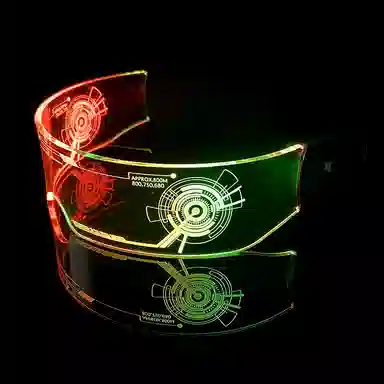 一点潮玩 赛博朋克透明发光眼镜 未来科技炫酷 智能玩具