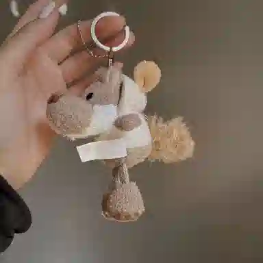 一点潮玩 披着羊皮的狼   迷你钥匙扣 可爱丑萌柔软 玩偶 毛绒挂件