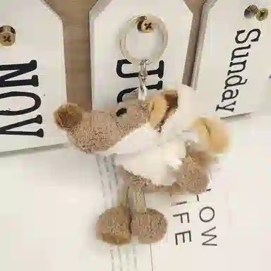 一点潮玩 披着羊皮的狼   迷你钥匙扣 可爱丑萌柔软 玩偶 毛绒挂件