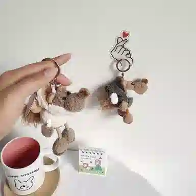 一点潮玩 披着羊皮的狼   迷你钥匙扣 可爱丑萌柔软 玩偶 毛绒挂件