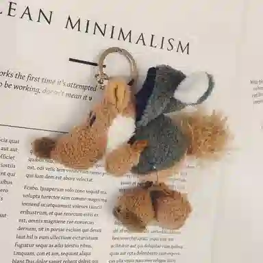 一点潮玩 披着羊皮的狼   迷你钥匙扣 可爱丑萌柔软 玩偶 毛绒挂件