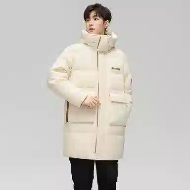 鸭鸭 极寒系列 时尚韩版休闲百搭拆卸连帽冬装外套户外 加厚防寒保暖中长款羽绒服 男女同款