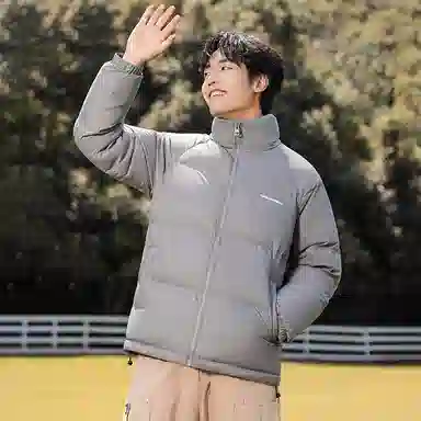 鸭鸭 暖绒系列 青少年基础百搭短款立领户外加厚保暖羽绒服 男款