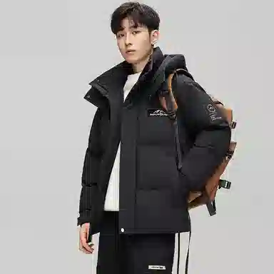 鸭鸭 极寒系列 时尚韩版潮流短款连帽山系户外运动加厚保暖面包羽绒服 男女同款