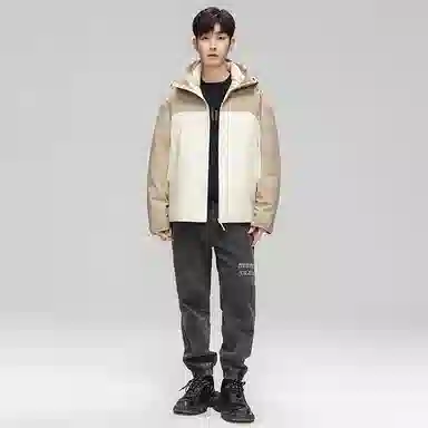 鸭鸭 薄款鹅绒三合一简约韩版休闲短款连帽冬装外套户外运动防风防水保暖冲锋羽绒服 男女同款