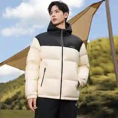 鸭鸭 时尚运动系列 韩版休闲短款连帽外套户外防寒保暖基础款面包羽绒服 通用