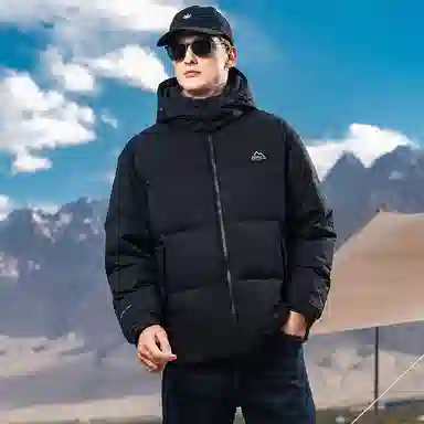 鸭鸭 极寒系列 美式时尚潮流百搭短款可拆卸帽户外运动厚款防风保暖休闲面包羽绒服 男款