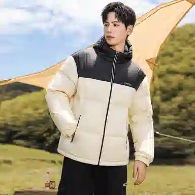 鸭鸭 时尚运动系列 韩版休闲短款连帽外套户外防寒保暖基础款面包羽绒服 通用