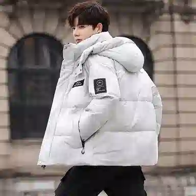 鸭鸭 山系户外极寒面包中青年时尚韩版休闲百搭短款连帽加厚保暖羽绒服 男女同款