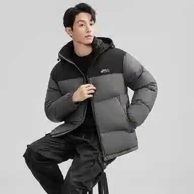 鸭鸭 户外极寒尚韩版休闲百搭拼色短款外套运动保暖可拆卸面包羽绒服 男女同款