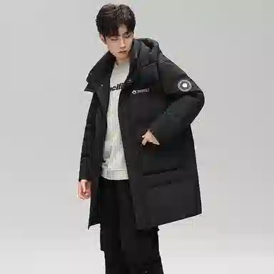鸭鸭 极寒系列 时尚韩版休闲百搭拆卸连帽冬装外套户外 加厚防寒保暖中长款羽绒服 男女同款