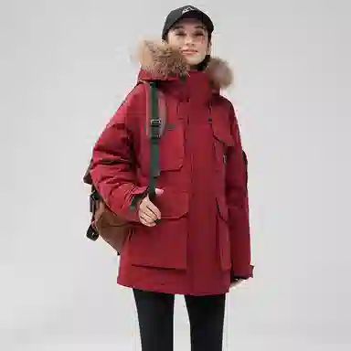 鸭鸭 蓝钻系列 中青年时尚韩版休闲百搭连帽宽松户外运动防寒保暖中长款羽绒服 男女同款