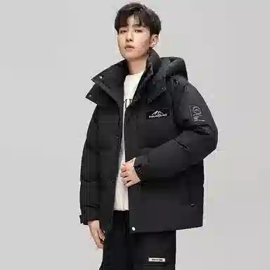 鸭鸭 极寒系列 时尚韩版潮流短款连帽山系户外运动加厚保暖面包羽绒服 男女同款