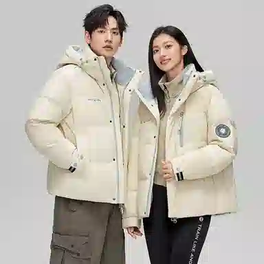 鸭鸭 紫钻系列 中青年时尚韩版潮流百搭短款连帽外套户外运动防风保暖休闲面包羽绒服 男女同款