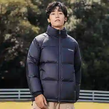 鸭鸭 暖绒系列 青少年基础百搭短款立领户外加厚保暖羽绒服 男款