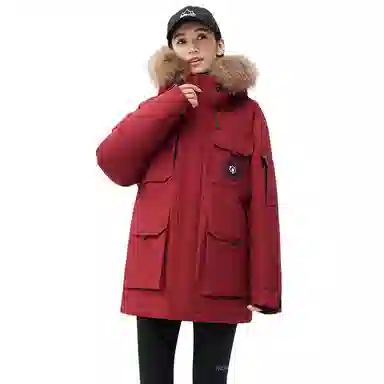 鸭鸭 蓝钻系列 中青年时尚韩版休闲百搭连帽宽松户外运动防寒保暖中长款羽绒服 男女同款