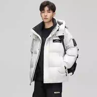 鸭鸭 极寒系列 时尚韩版潮流短款连帽山系户外运动加厚保暖面包羽绒服 男女同款