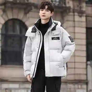 鸭鸭 山系户外极寒面包中青年时尚韩版休闲百搭短款连帽加厚保暖羽绒服 男女同款