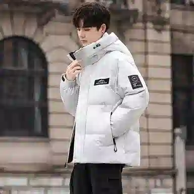 鸭鸭 山系户外极寒面包中青年时尚韩版休闲百搭短款连帽加厚保暖羽绒服 男女同款