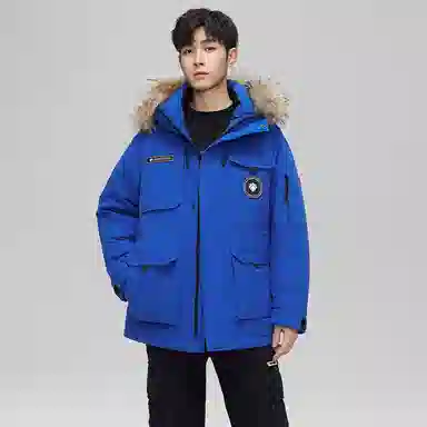 鸭鸭 蓝钻系列 中青年时尚韩版休闲百搭连帽宽松户外运动防寒保暖中长款羽绒服 男女同款