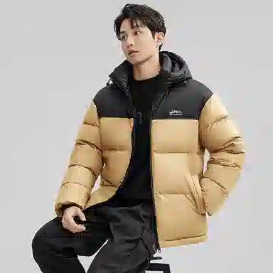 鸭鸭 户外极寒尚韩版休闲百搭拼色短款外套运动保暖可拆卸面包羽绒服 男女同款
