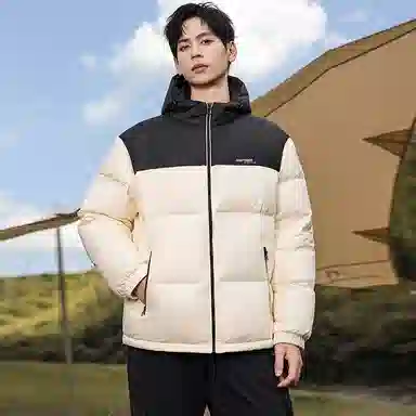 鸭鸭 时尚运动系列 韩版休闲短款连帽外套户外防寒保暖基础款面包羽绒服 通用