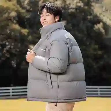 鸭鸭 暖绒系列 青少年基础百搭短款立领户外加厚保暖羽绒服 男款