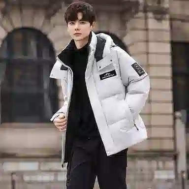 鸭鸭 山系户外极寒面包中青年时尚韩版休闲百搭短款连帽加厚保暖羽绒服 男女同款