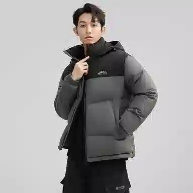 鸭鸭 户外极寒尚韩版休闲百搭拼色短款外套运动保暖可拆卸面包羽绒服 男女同款