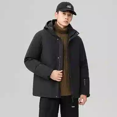 鸭鸭 薄款鹅绒三合一山系户外远足防风保暖短款连帽休闲羽绒服 男女同款