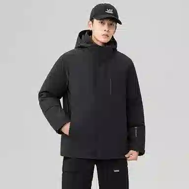 鸭鸭 薄款鹅绒三合一山系户外远足防风保暖短款连帽休闲羽绒服 男女同款