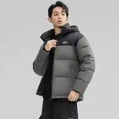 鸭鸭 户外极寒尚韩版休闲百搭拼色短款外套运动保暖可拆卸面包羽绒服 男女同款