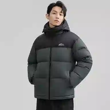 鸭鸭 户外极寒尚韩版休闲百搭拼色短款外套运动保暖可拆卸面包羽绒服 男女同款