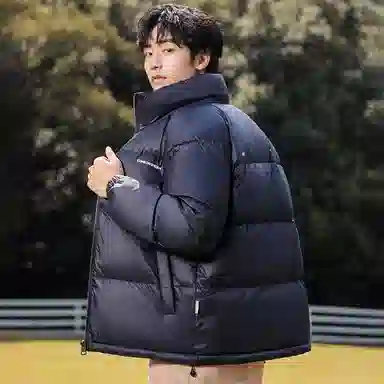 鸭鸭 暖绒系列 青少年基础百搭短款立领户外加厚保暖羽绒服 男款