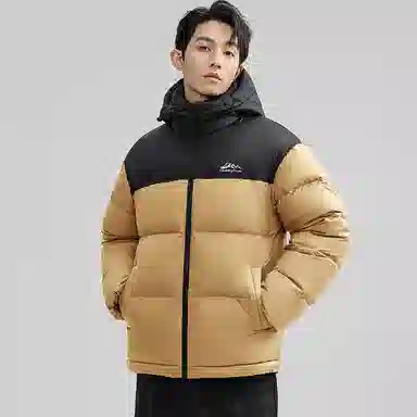 鸭鸭 户外极寒尚韩版休闲百搭拼色短款外套运动保暖可拆卸面包羽绒服 男女同款