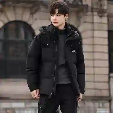 鸭鸭 山系户外极寒面包中青年时尚韩版休闲百搭短款连帽加厚保暖羽绒服 男女同款