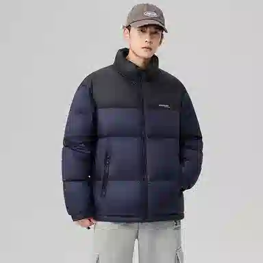 鸭鸭 中青年韩版休闲基础百搭短款立领户外运动加厚保暖暗黑面包羽绒服 男女同款