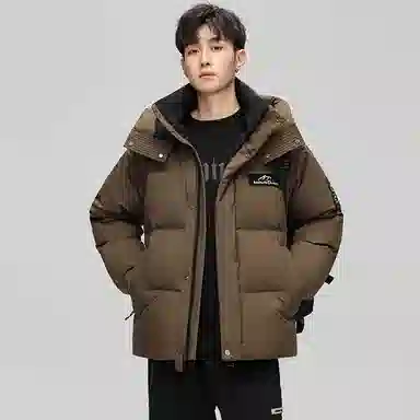 鸭鸭 极寒系列 时尚韩版潮流短款连帽山系户外运动加厚保暖面包羽绒服 男女同款