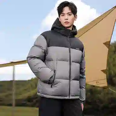 鸭鸭 时尚运动系列 韩版休闲短款连帽外套户外防寒保暖基础款面包羽绒服 通用