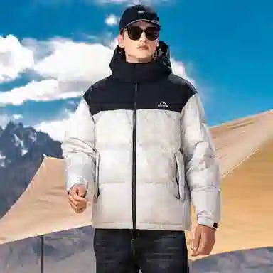 鸭鸭 极寒系列 美式时尚潮流百搭短款可拆卸帽户外运动厚款防风保暖休闲面包羽绒服 男款