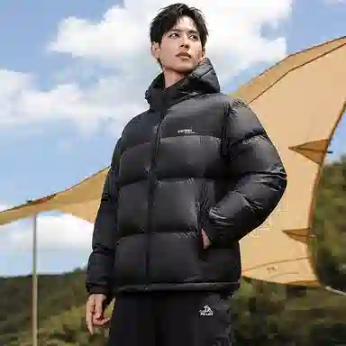 鸭鸭 时尚运动系列 韩版休闲短款连帽外套户外防寒保暖基础款面包羽绒服 通用