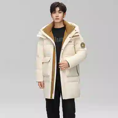 鸭鸭 极寒系列 时尚韩版休闲百搭拆卸连帽冬装外套户外 加厚防寒保暖中长款羽绒服 男女同款