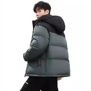 鸭鸭 极寒系列 美式时尚潮流百搭短款可拆卸帽户外运动厚款防风保暖休闲面包羽绒服 男款