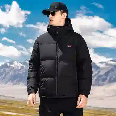 鸭鸭 极寒系列 美式时尚潮流百搭短款可拆卸帽户外运动厚款防风保暖休闲面包羽绒服 男款