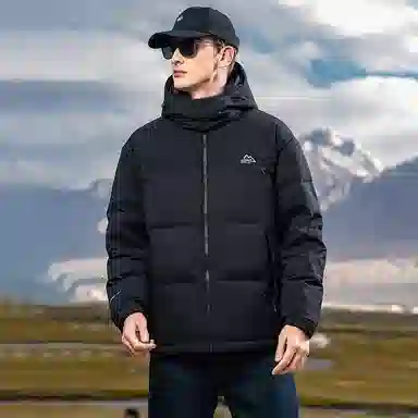 鸭鸭 极寒系列 美式时尚潮流百搭短款可拆卸帽户外运动厚款防风保暖休闲面包羽绒服 男款