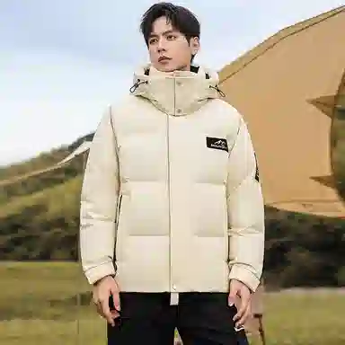 鸭鸭 山系户外极寒面包中青年时尚韩版休闲百搭短款连帽加厚保暖羽绒服 男女同款
