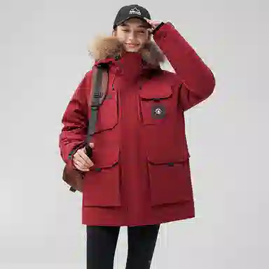 鸭鸭 蓝钻系列 中青年时尚韩版休闲百搭连帽宽松户外运动防寒保暖中长款羽绒服 男女同款