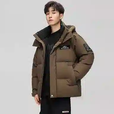 鸭鸭 山系户外极寒面包中青年时尚韩版休闲百搭短款连帽加厚保暖羽绒服 男女同款