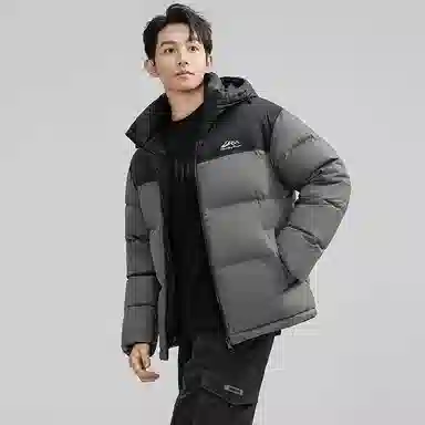 鸭鸭 户外极寒尚韩版休闲百搭拼色短款外套运动保暖可拆卸面包羽绒服 男女同款