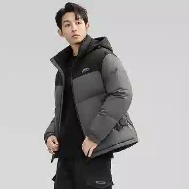 鸭鸭 户外极寒尚韩版休闲百搭拼色短款外套运动保暖可拆卸面包羽绒服 男女同款